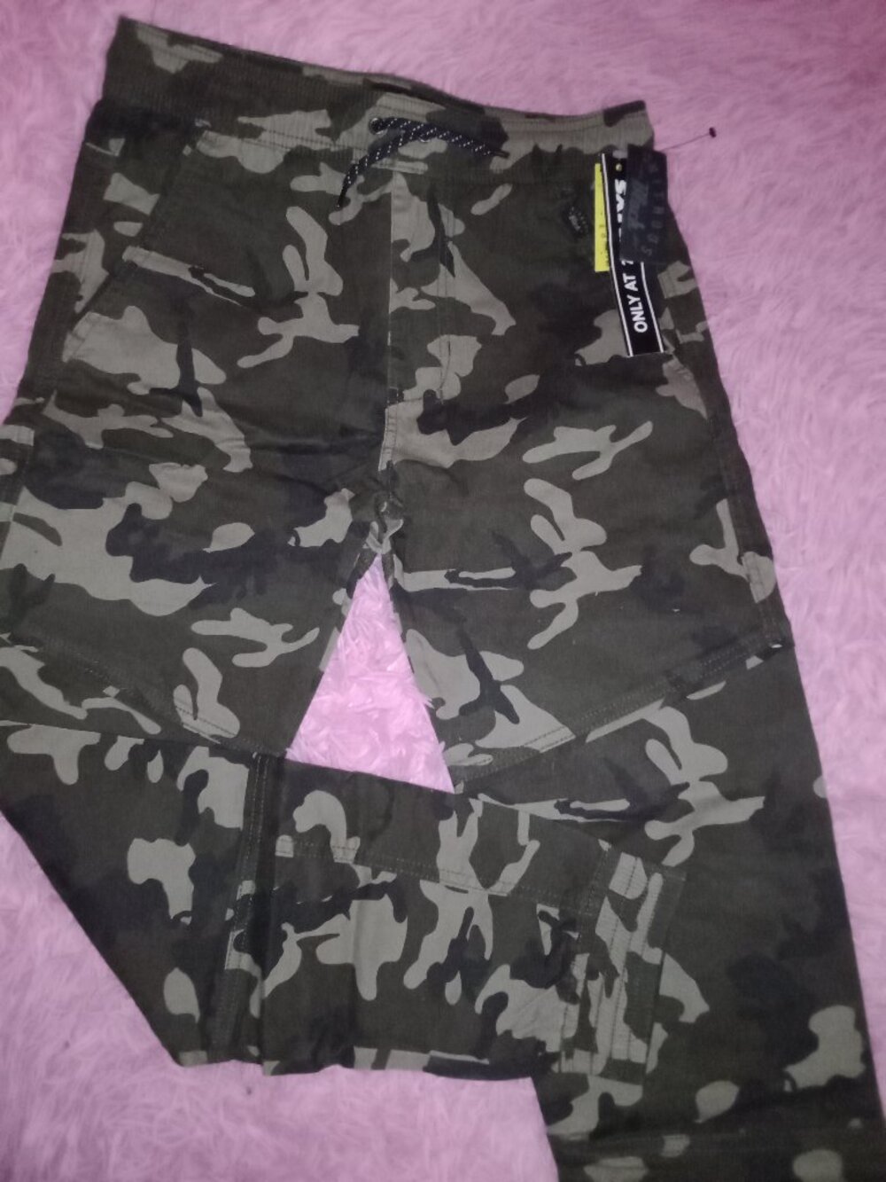 Nitrous Black Camouflage Green Camo Joggers w/ Elastic Waist Boys Size L